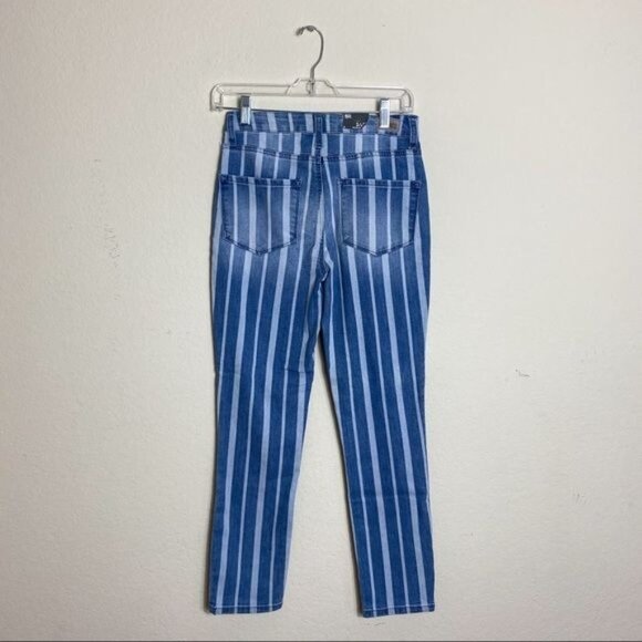NWT RSQ Blue and White Stripped High Rise Ankle Skinny Pants - Picture 4 of 4